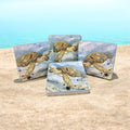 Sea Turtle Coaster Set | Coastal Ocean Drink Coasters | Handmade Set of 4