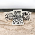 Sarcastic Happy Hour Coaster Set | Funny Cocktail & Wine Coasters | Handmade Set of 4