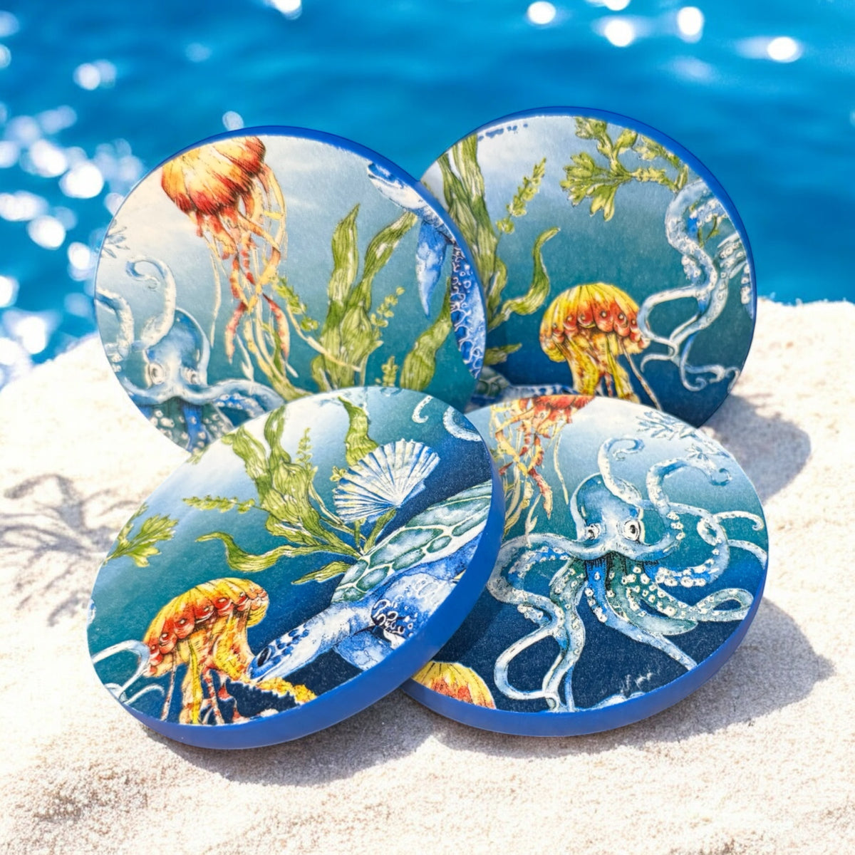 Beneath the Blue Coaster Set